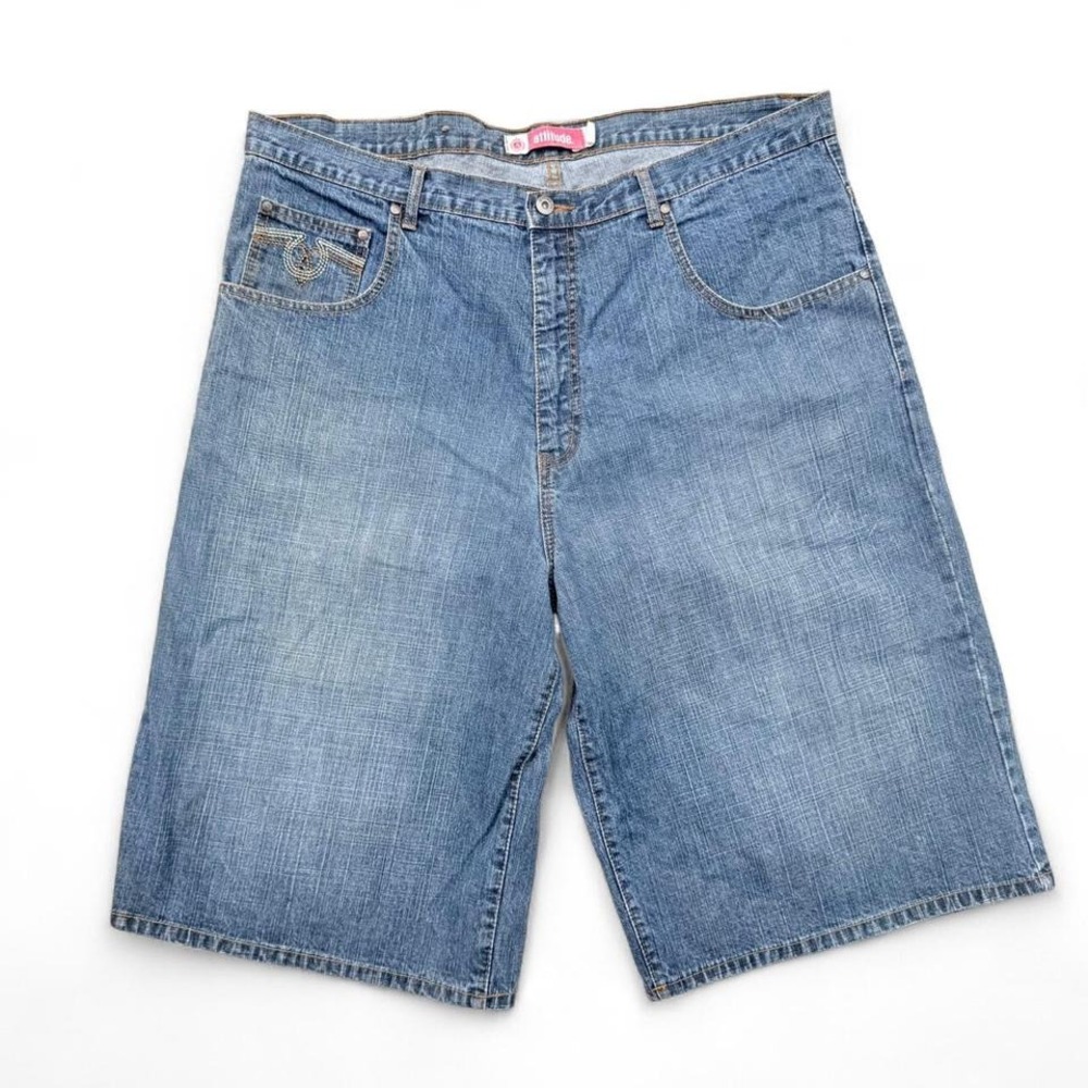 Attitude Jeans‎ Shorts Size 40 Blue Baggy Y2K Streetwear
